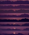 Séquence d'un coucher de Lune en croissant